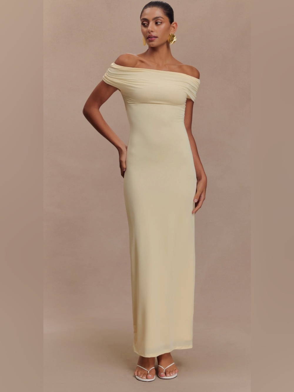 Meshki Off-the-Shoulder Yellow Maxi Gown